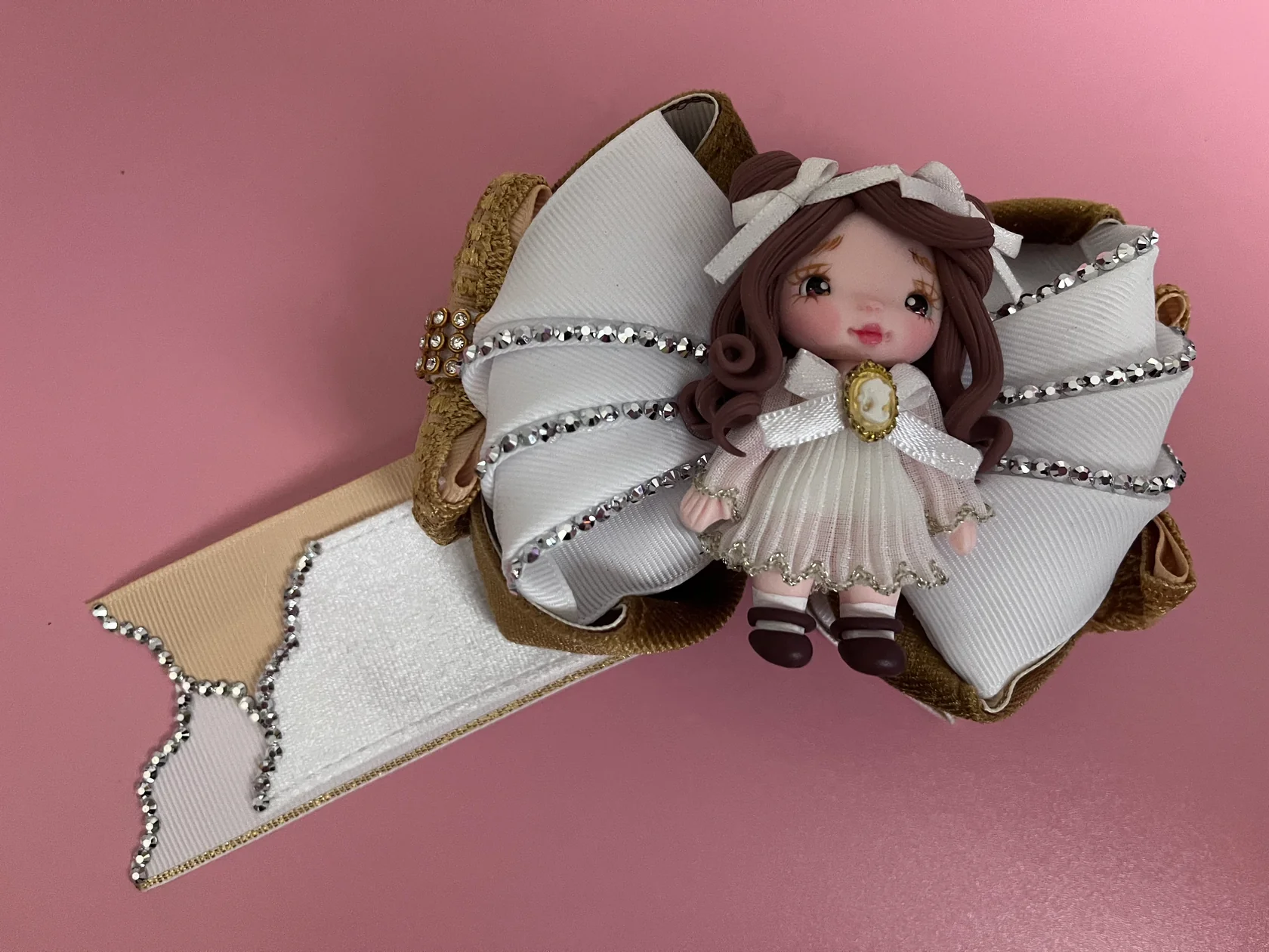 Doll - 4.5" Handmade Bows with Alligator Clip