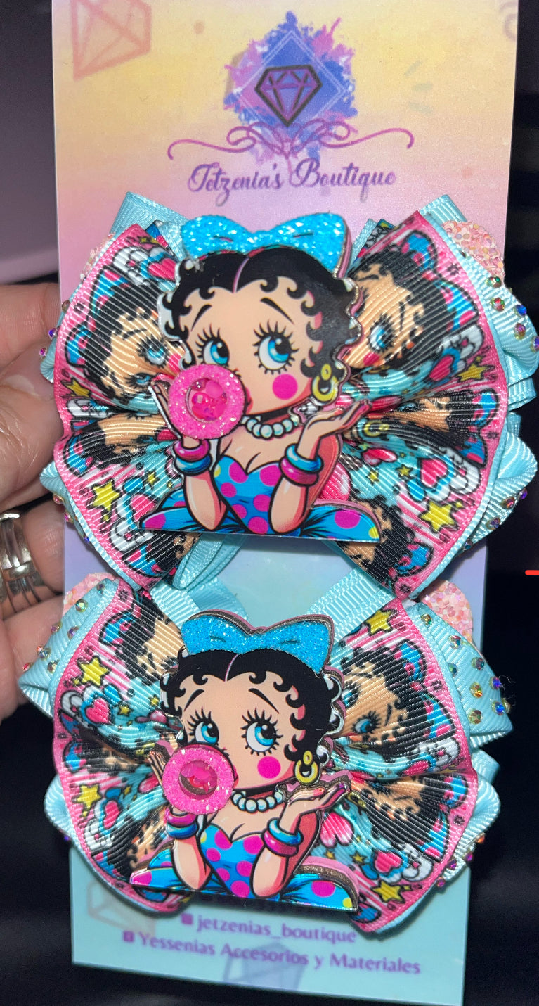 1 Pair 3” Betty Boop Hair bows.
