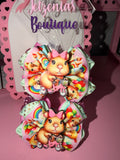 Piggy Set Hair Bows - 3" Handmade Bows with Alligator Clips