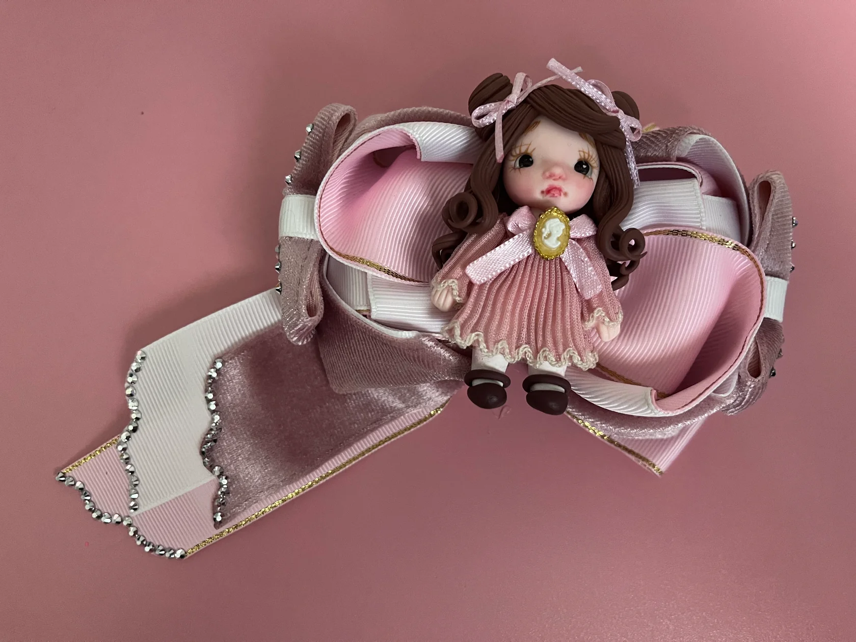 Doll - 4.5" Handmade Bows with Alligator Clip