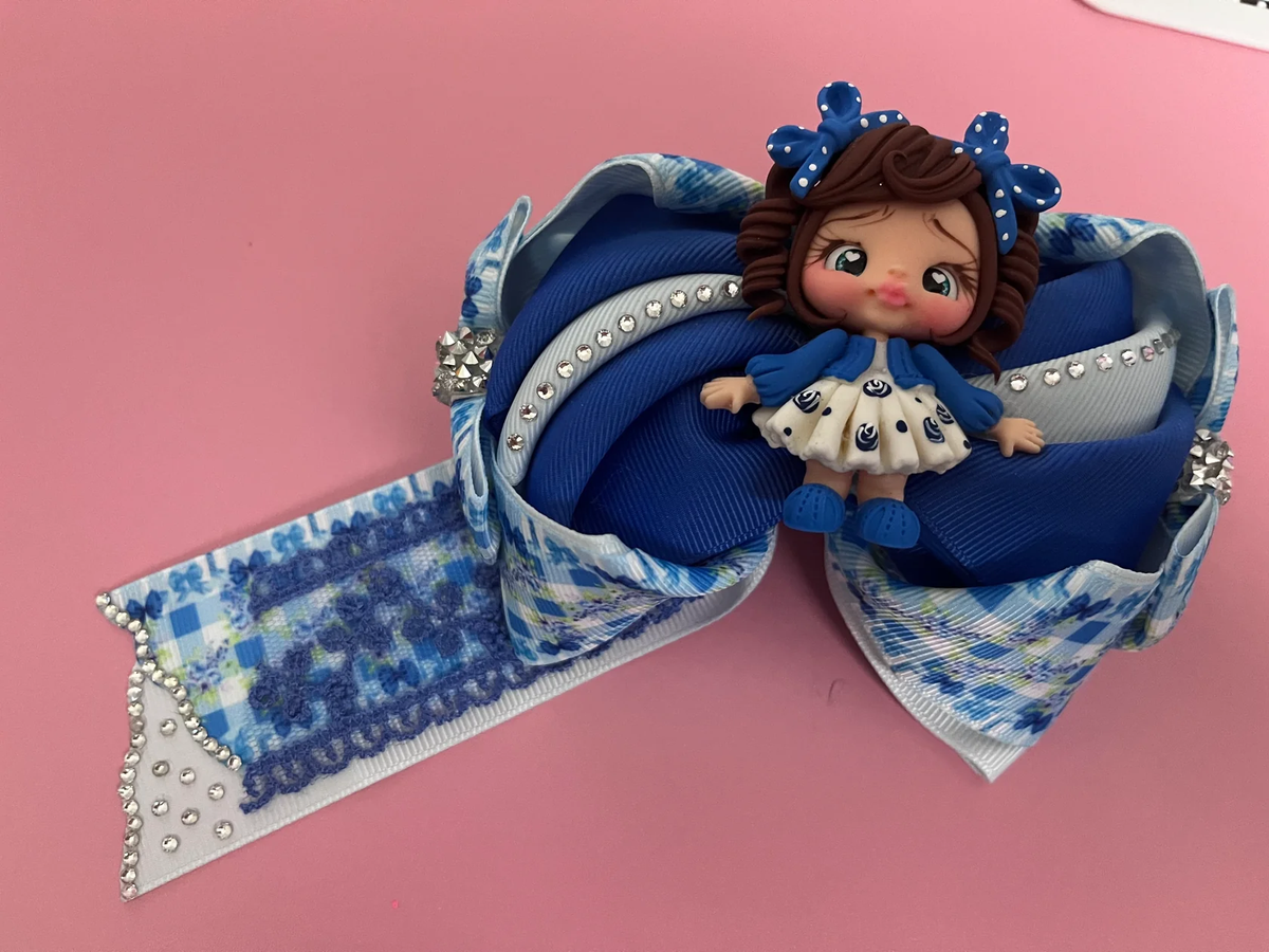 Doll - 4.5" Handmade Bows with Alligator Clip