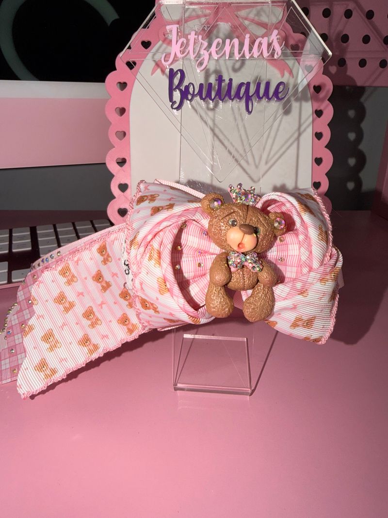 Bear Hair Bow - 4.5" Handmade Bows with Alligator Clip